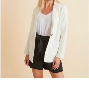 MARINE LAYER Women’s Huntington double cloth blazer (natural)